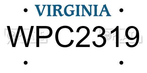WPC2319 Virginia License Plate