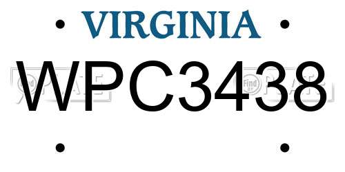 WPC3438 Virginia License Plate