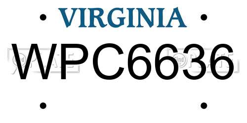WPC6636 Virginia License Plate