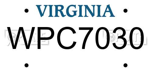 WPC7030 Virginia License Plate