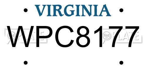 WPC8177 Virginia License Plate