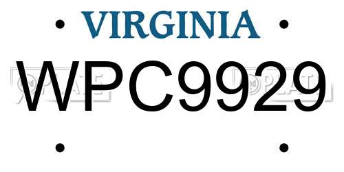 WPC9929 Virginia License Plate