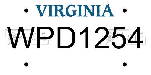 WPD1254 Virginia License Plate