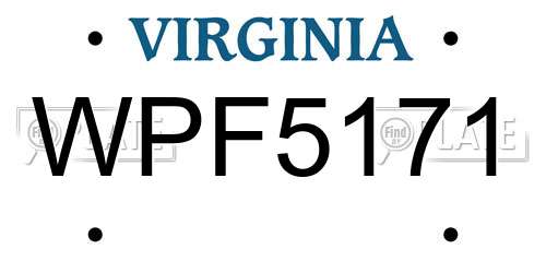 WPF5171 Virginia License Plate