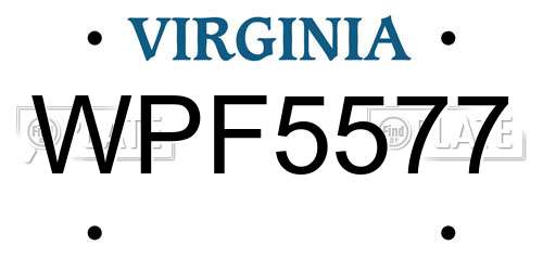 WPF5577 Virginia License Plate