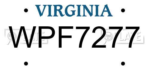 WPF7277 Virginia License Plate