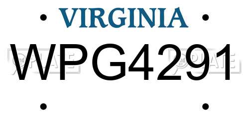 WPG4291 Virginia License Plate