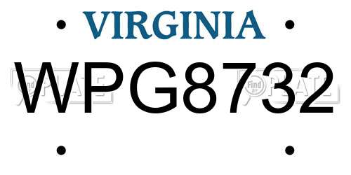WPG8732 Virginia License Plate