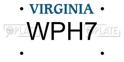 WPH7 Virginia License Plate