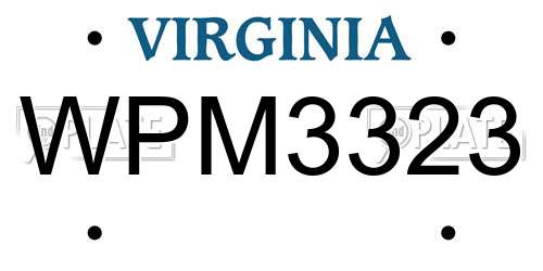 WPM3323 Virginia License Plate