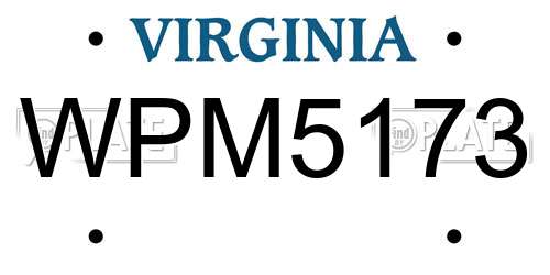 WPM5173 Virginia License Plate