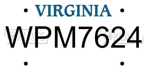 WPM7624 Virginia License Plate