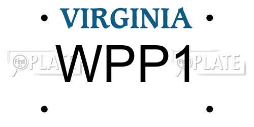 WPP1 Virginia License Plate