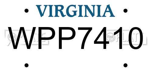 WPP7410 Virginia License Plate