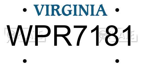 WPR7181 Virginia License Plate