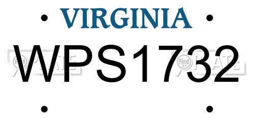 WPS1732 Virginia License Plate