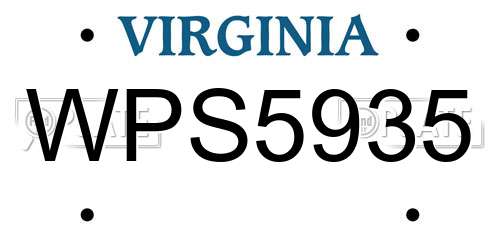 WPS5935 Virginia License Plate