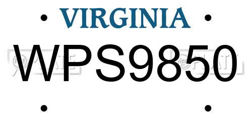 WPS9850 Virginia License Plate