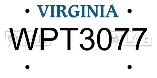 WPT3077 Virginia License Plate