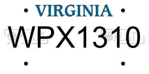WPX1310 Virginia License Plate