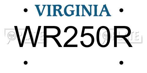WR250R Virginia License Plate