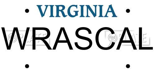 WRASCAL Virginia License Plate