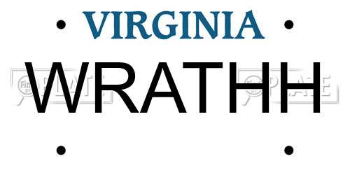WRATHH Virginia License Plate