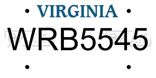 WRB5545 Virginia License Plate