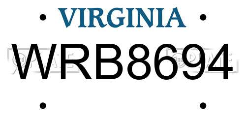 WRB8694 Virginia License Plate
