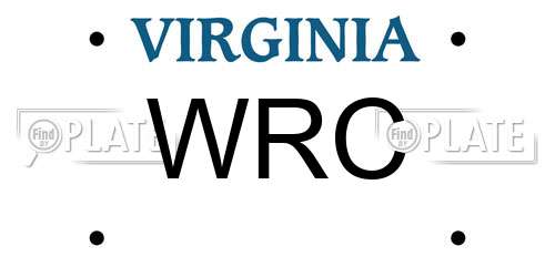 WRC Virginia License Plate