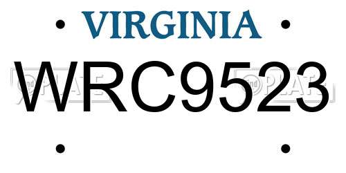 WRC9523 Virginia License Plate