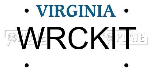 WRCKIT Virginia License Plate