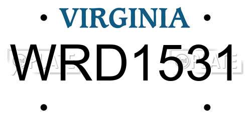 WRD1531 Virginia License Plate