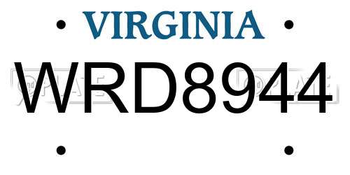 WRD8944 Virginia License Plate
