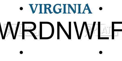 WRDNWLF Virginia License Plate