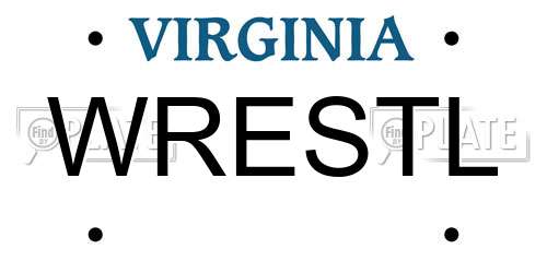 WRESTL Virginia License Plate