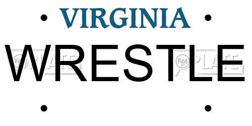 WRESTLE Virginia License Plate