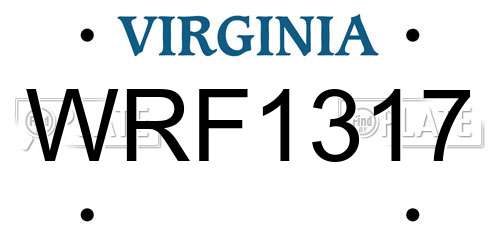 WRF1317 Virginia License Plate
