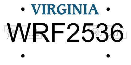 WRF2536 Virginia License Plate