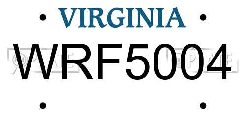 WRF5004 Virginia License Plate