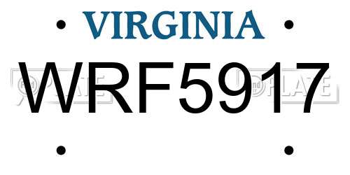 WRF5917 Virginia License Plate
