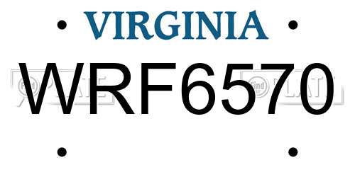 WRF6570 Virginia License Plate