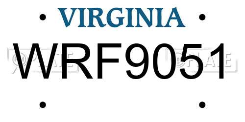 WRF9051 Virginia License Plate