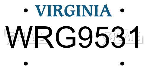WRG9531 Virginia License Plate