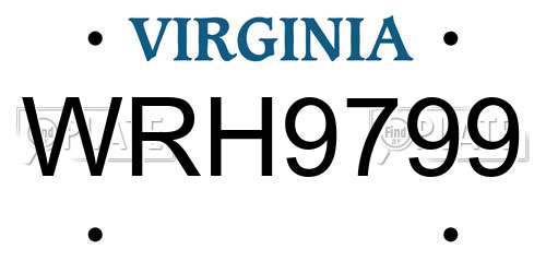 WRH9799 Virginia License Plate