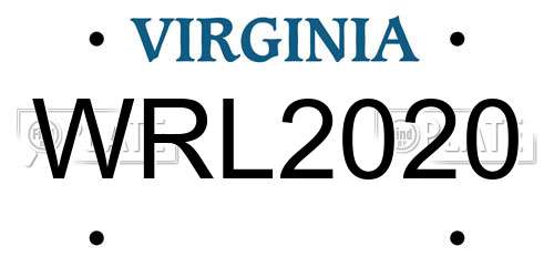 WRL2020 Virginia License Plate
