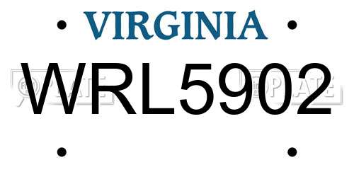 WRL5902 Virginia License Plate