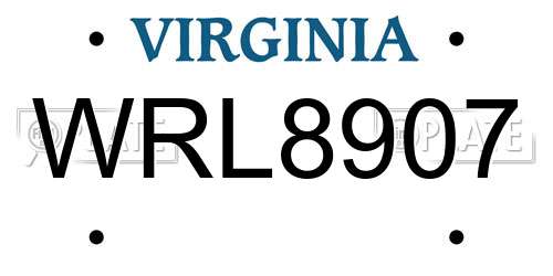 WRL8907 Virginia License Plate