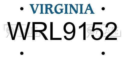 WRL9152 Virginia License Plate