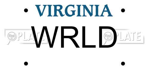 WRLD Virginia License Plate